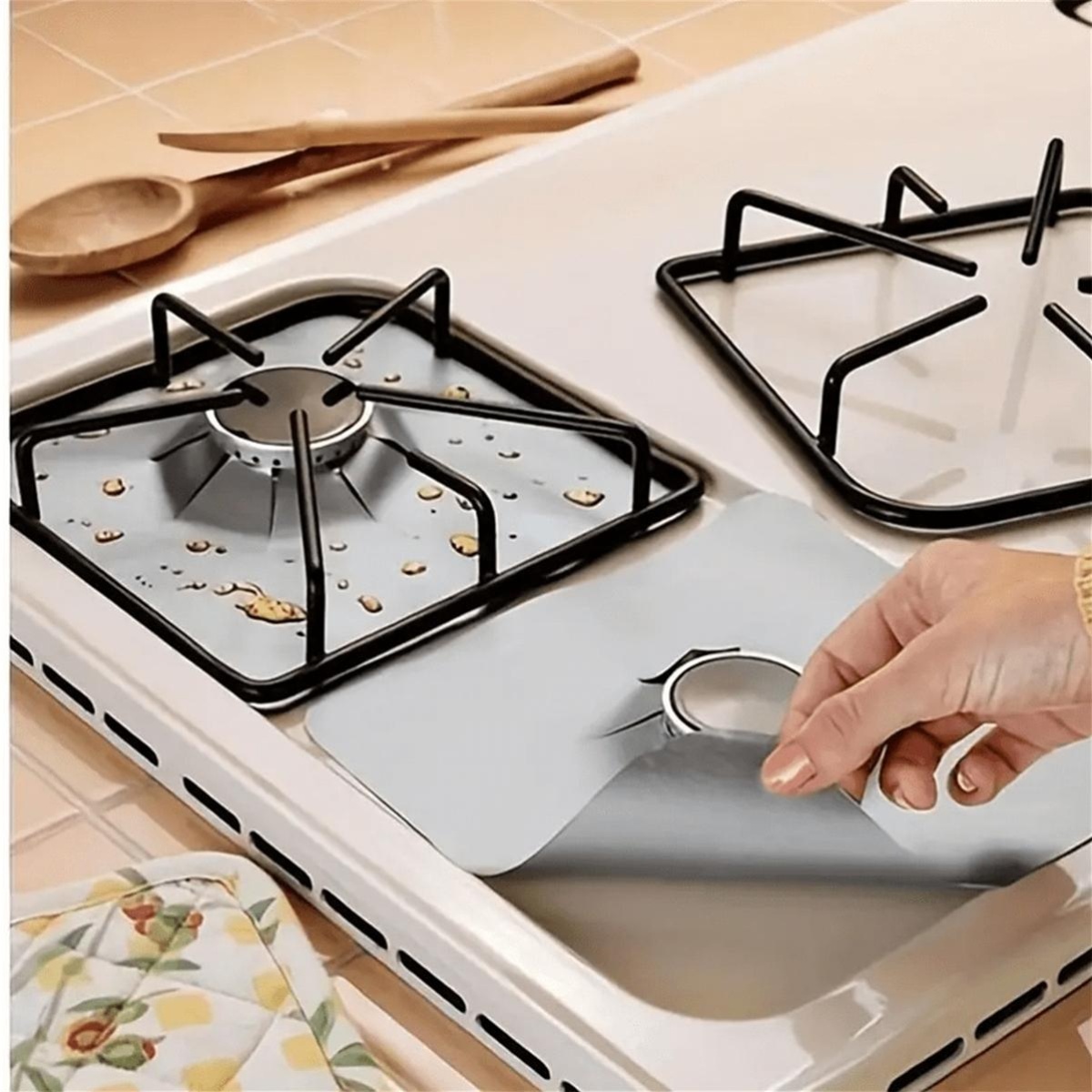 Kitchen Baking Cooking - 2PCS Teflon Gas Stove Cover, 0.12mm