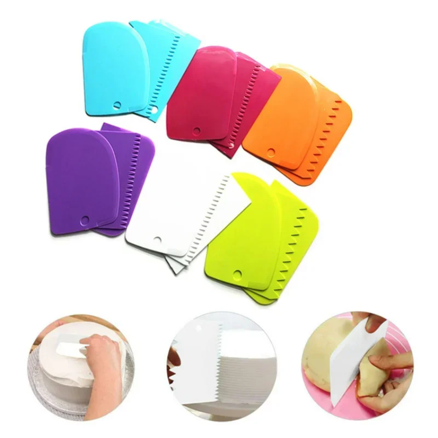 Dough Scraper Curved - 1/3 Pcs Useful Curved Cream Spatula
