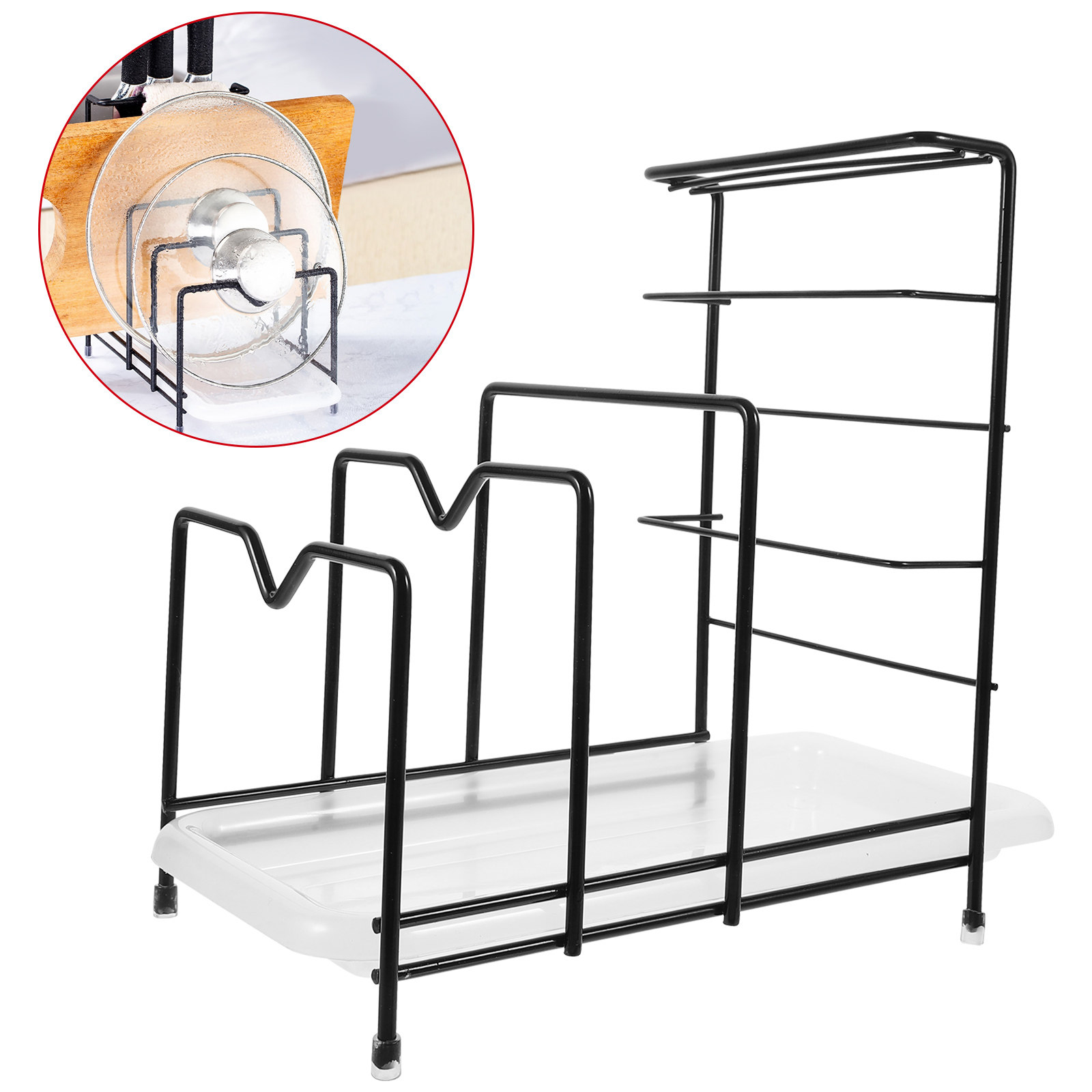Kitchen Baking Tray Rack - Pot Lid Rack Cutting Board Organizer