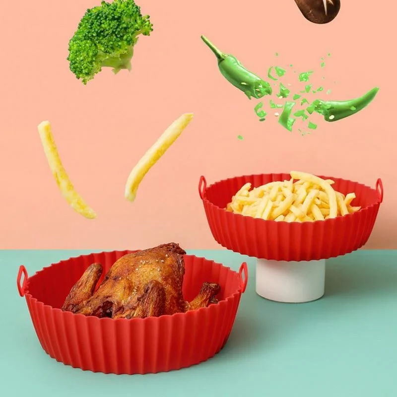 Kitchen Baking Tray - Silicone Basket Pot Tray Airfryer Liner