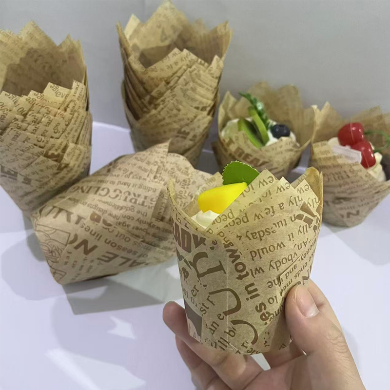 Kitchen Paper For Baking - 50Pcs/100Pcs Cartoon Natural Newspaper Style Tulip