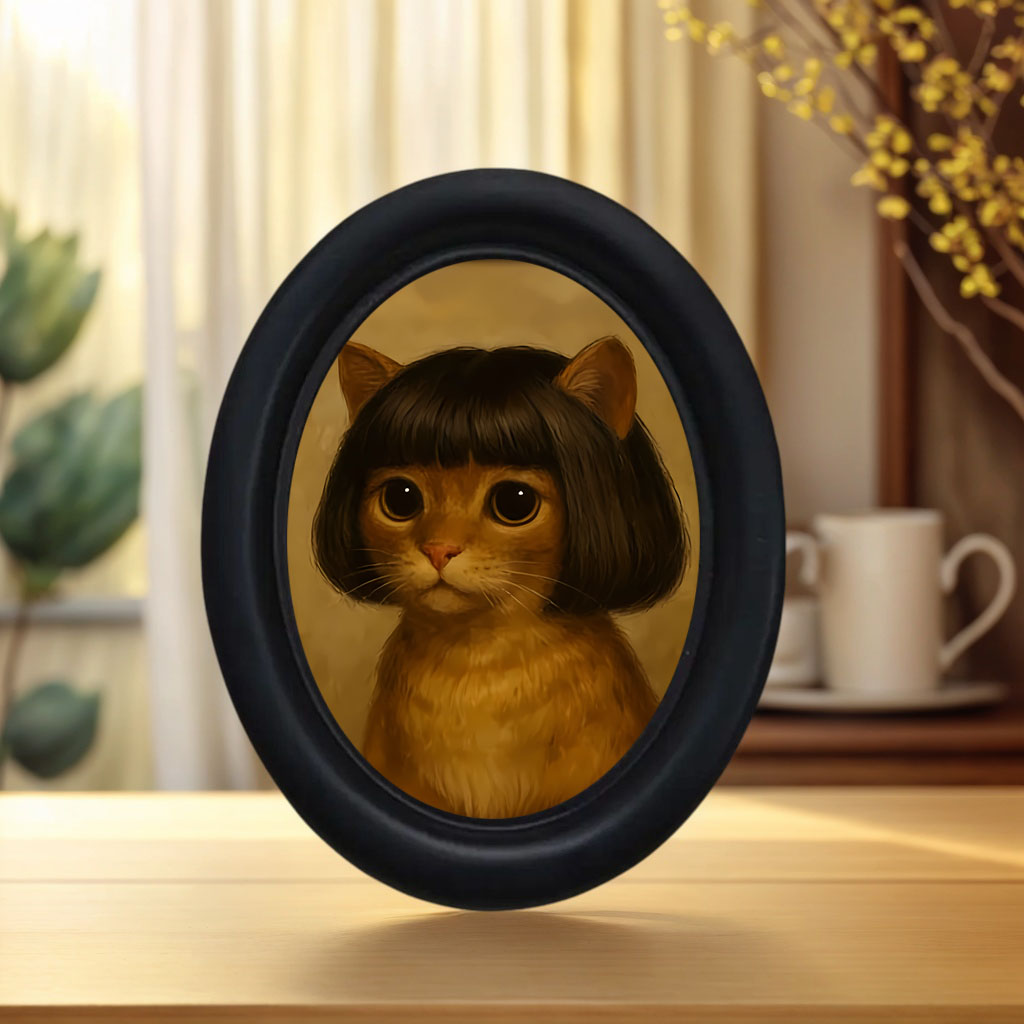 Miniature Baking Kitchen - 1 Piece of Fun Long-Haired Cat