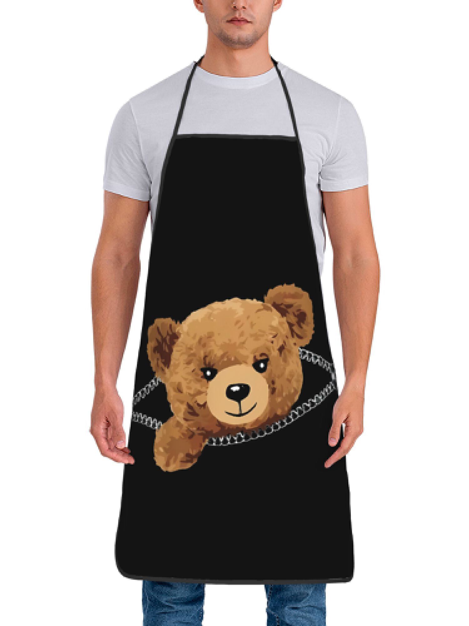 1pc Zipper Bear Apron Cute Ted - Kitchen Baking Background reseña y precio