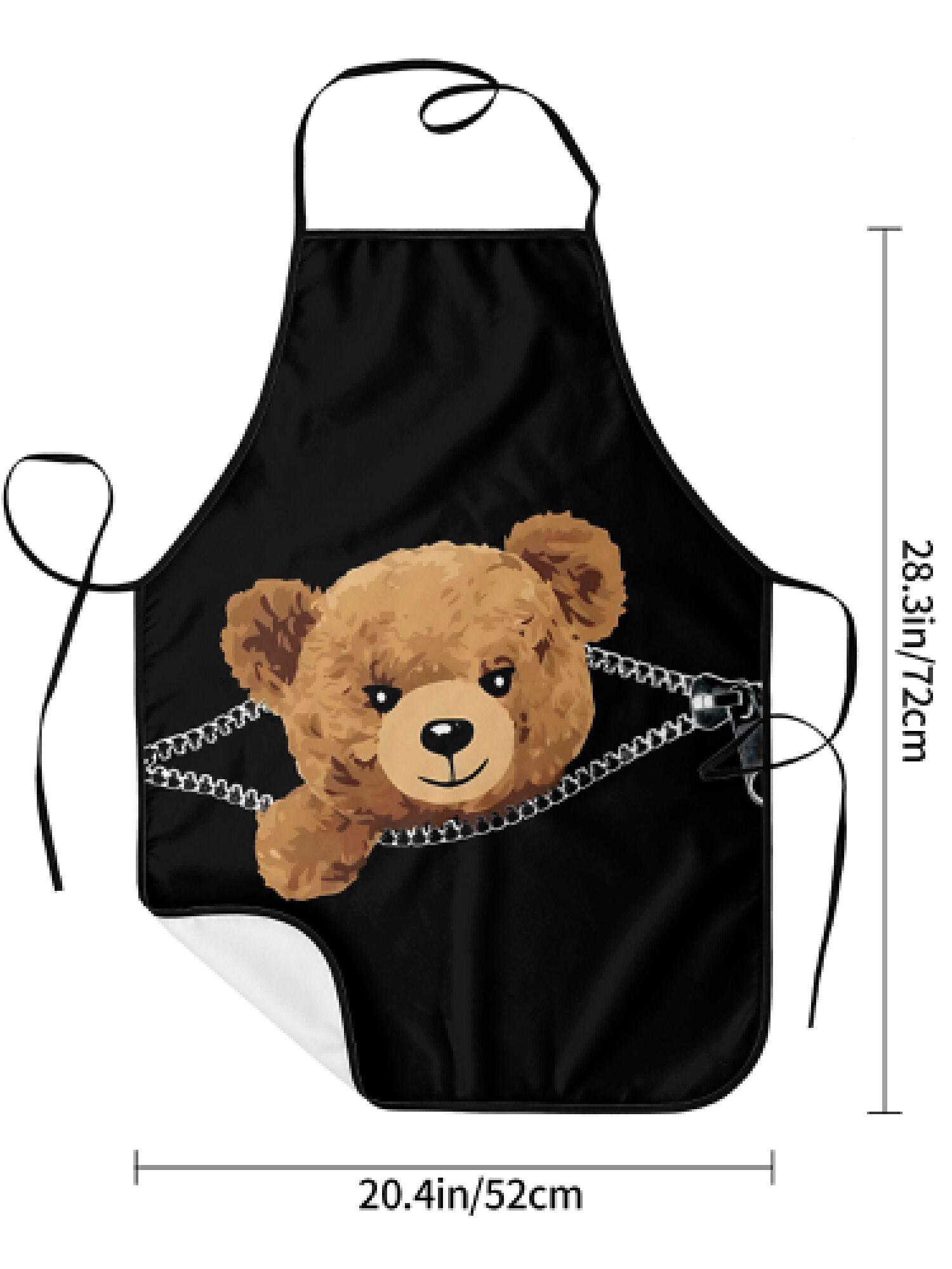 1pc Zipper Bear Apron Cute Ted - Kitchen Baking Background reseña y precio