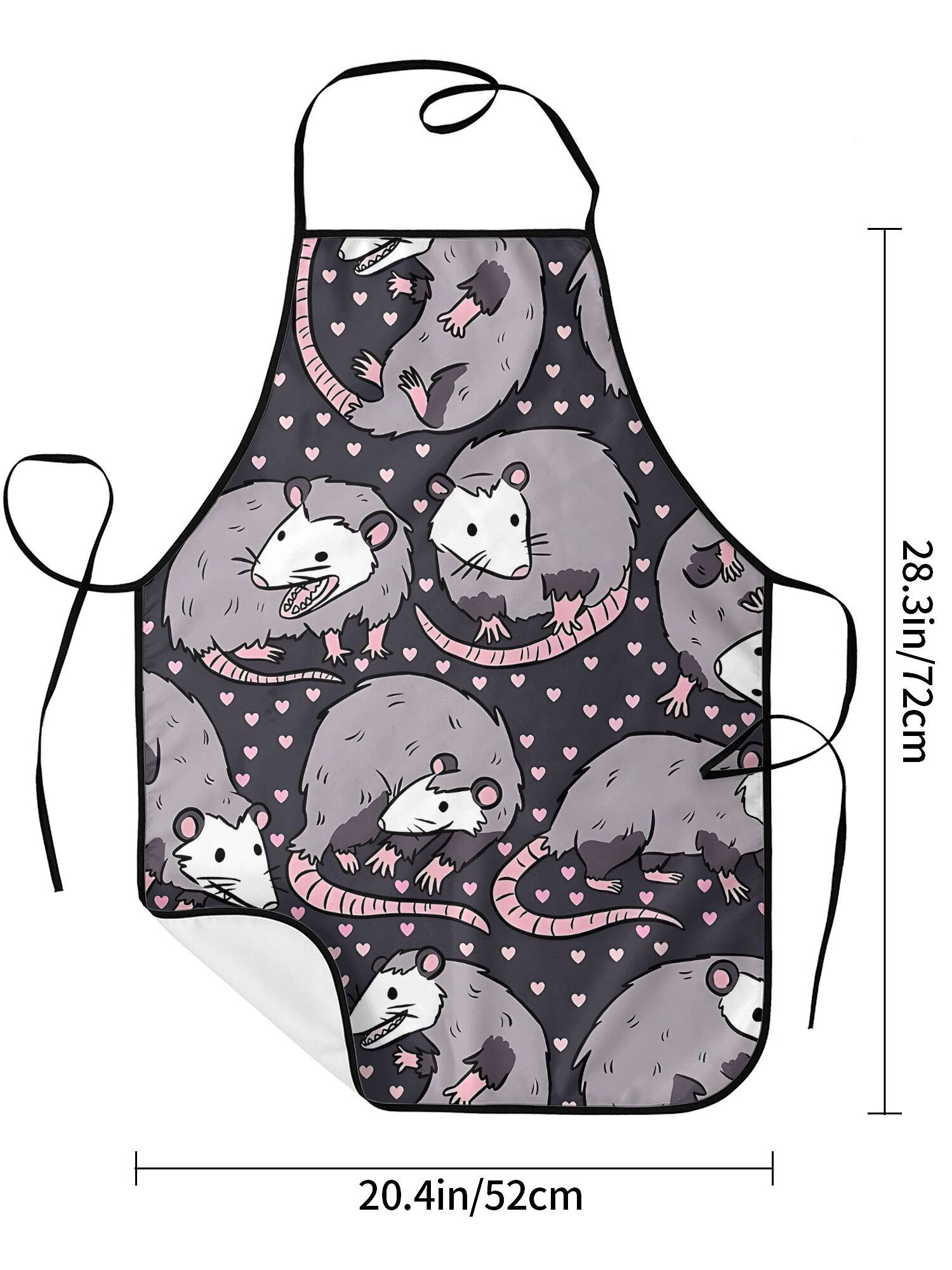 Cute Opossum Pattern Apron Bla - Kitchen Baking Background reseña y precio