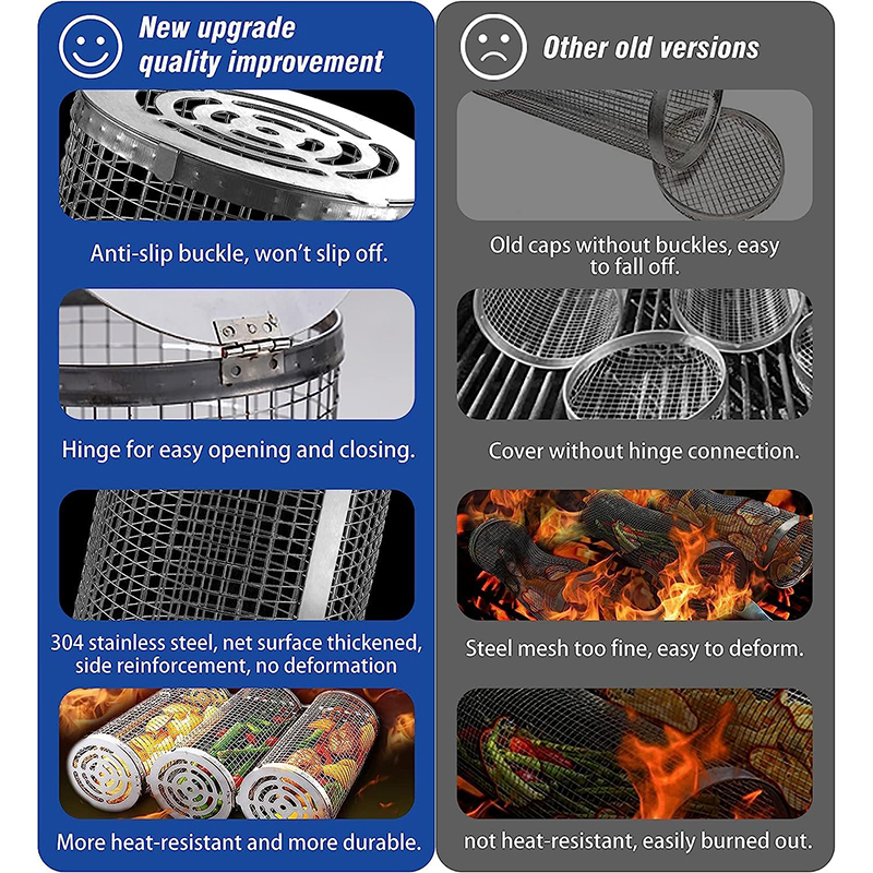 BBQ Basket Stainless Steel Rol - Kitchen Baking Tray Rack reseña y precio