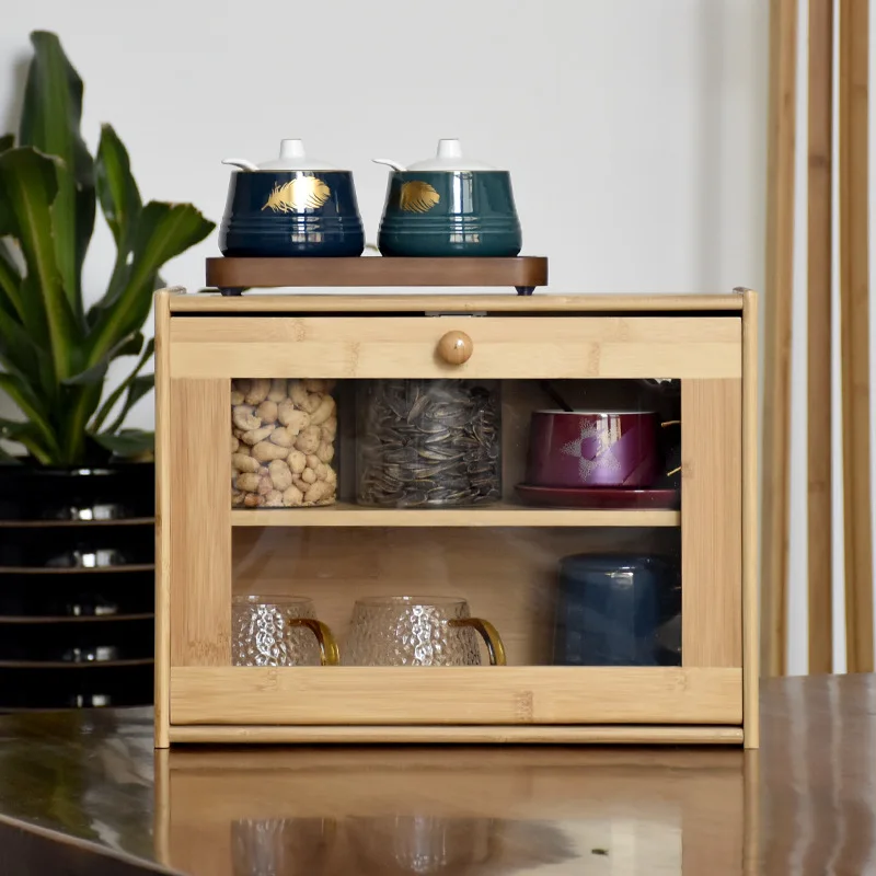 Bamboo Bread Box Storage Box D - Kitchen Zain reseña y precio