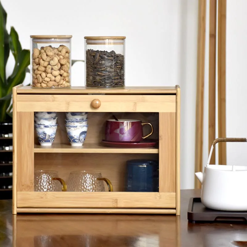 Bamboo Bread Box Storage Box D - Kitchen Zain reseña y precio