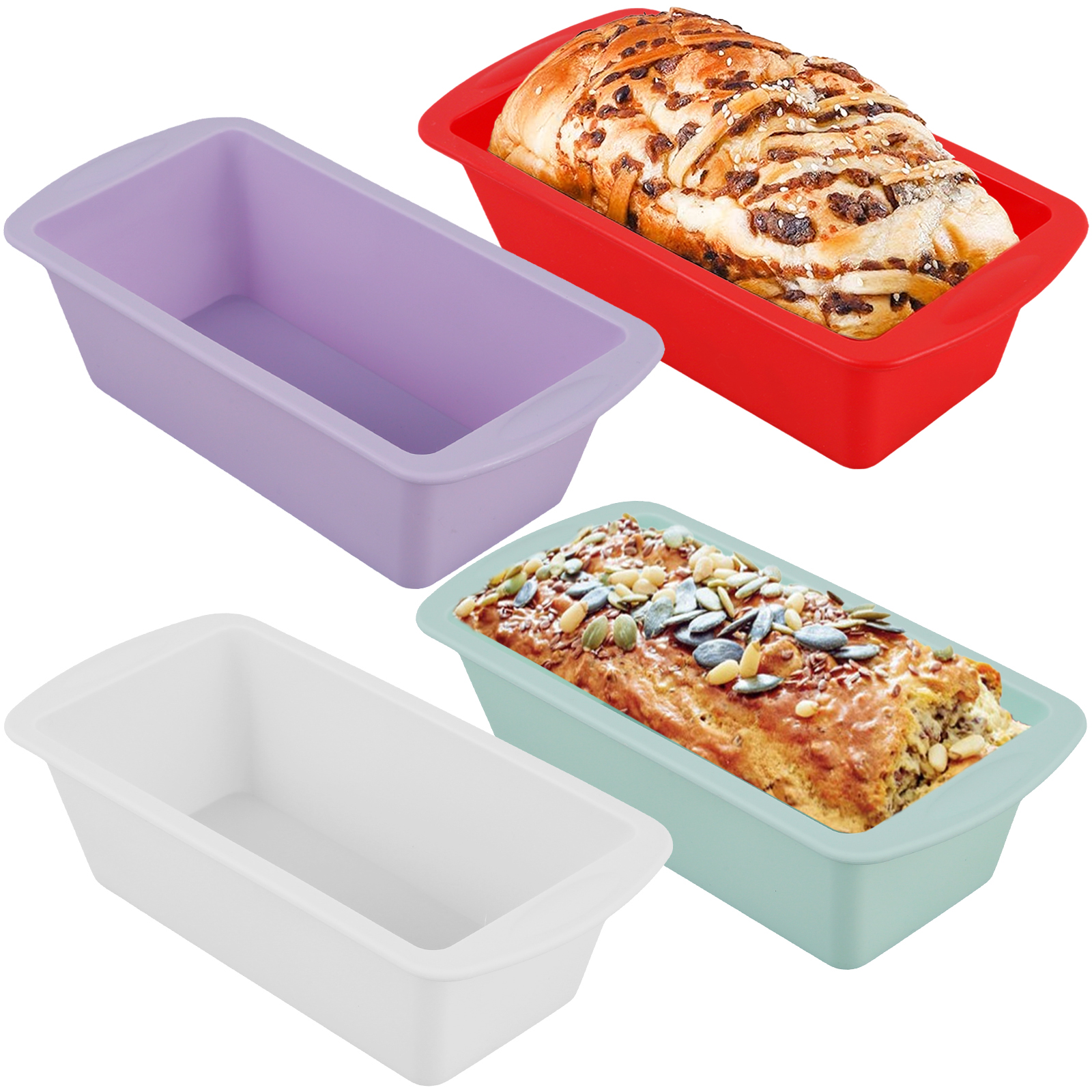 4Pcs Rectangular Silicone Brea - Springform Pan Set reseña y precio