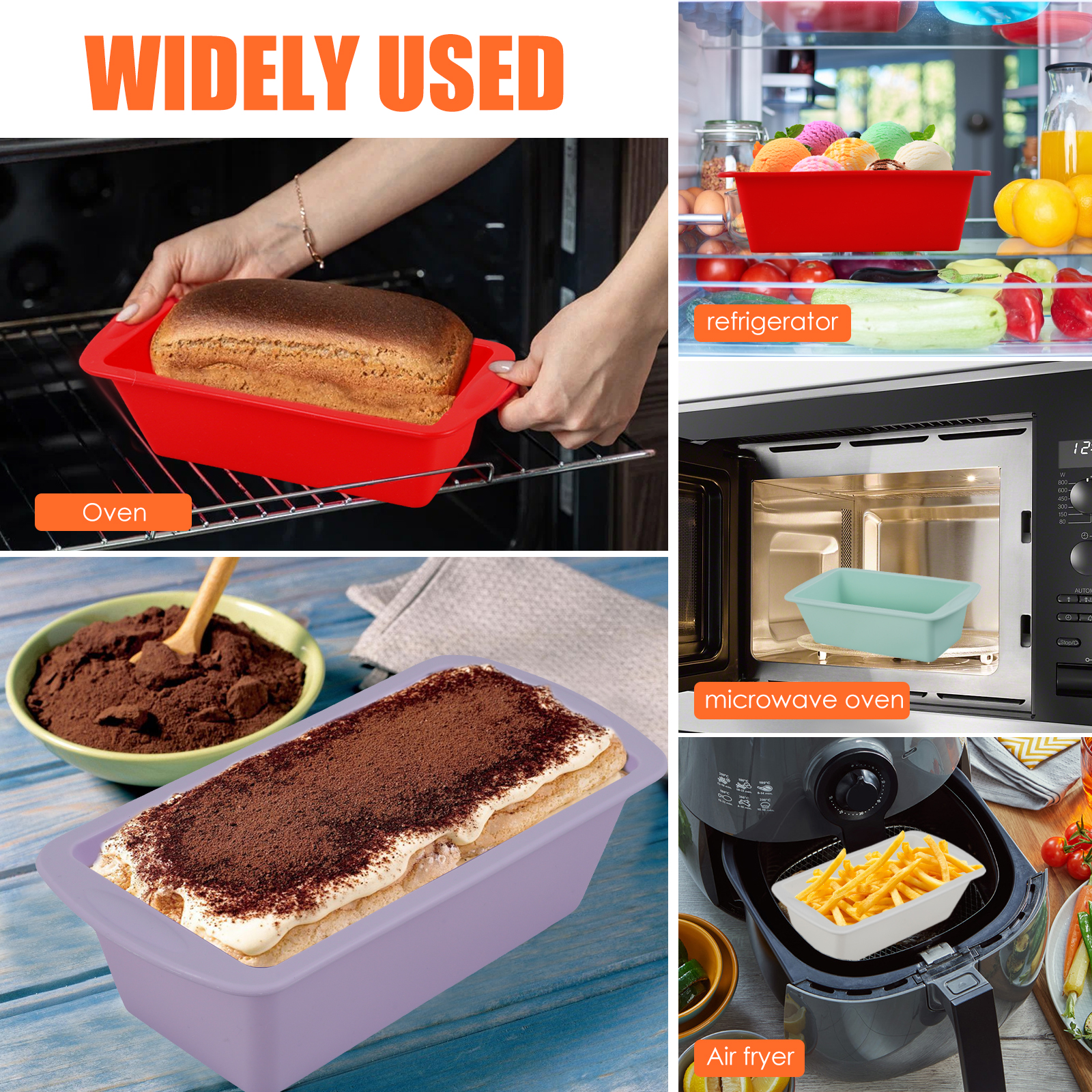 4Pcs Rectangular Silicone Brea - Springform Pan Set reseña y precio