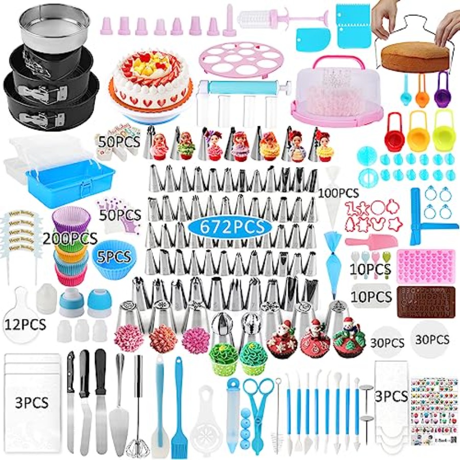 Cake Decorating Kit 672 Pcs Ca - Springform Pan Set reseña y precio