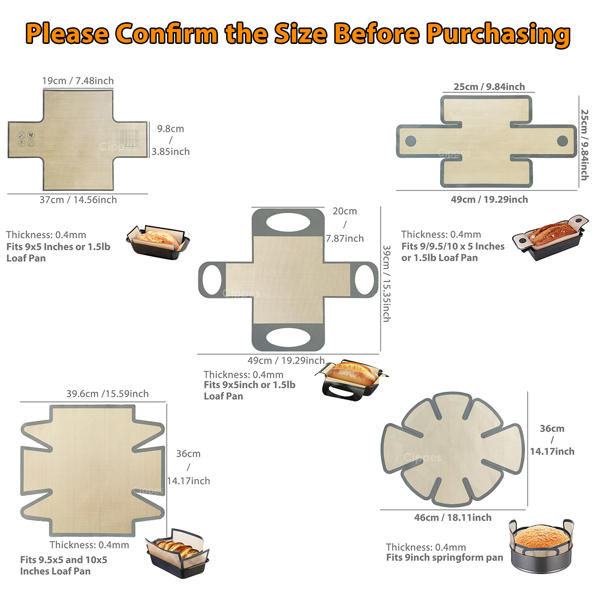 Silicone Bread Loaf Pan Liners - Kitchen Baking Mat reseña y precio