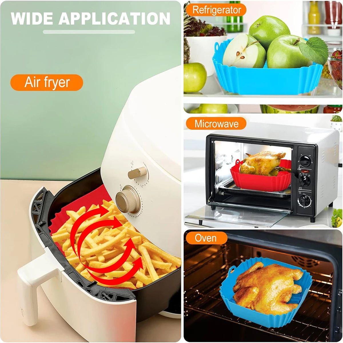 Air Fryer Silicone Liners Pot  - Kitchen Baking Tray reseña y precio
