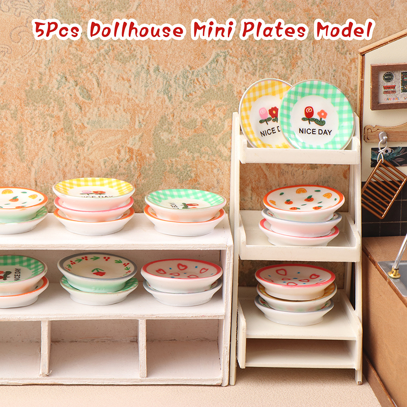 5Pcs 1/12 Dollhouse Mini Plate - Miniature Baking Kitchen reseña y precio