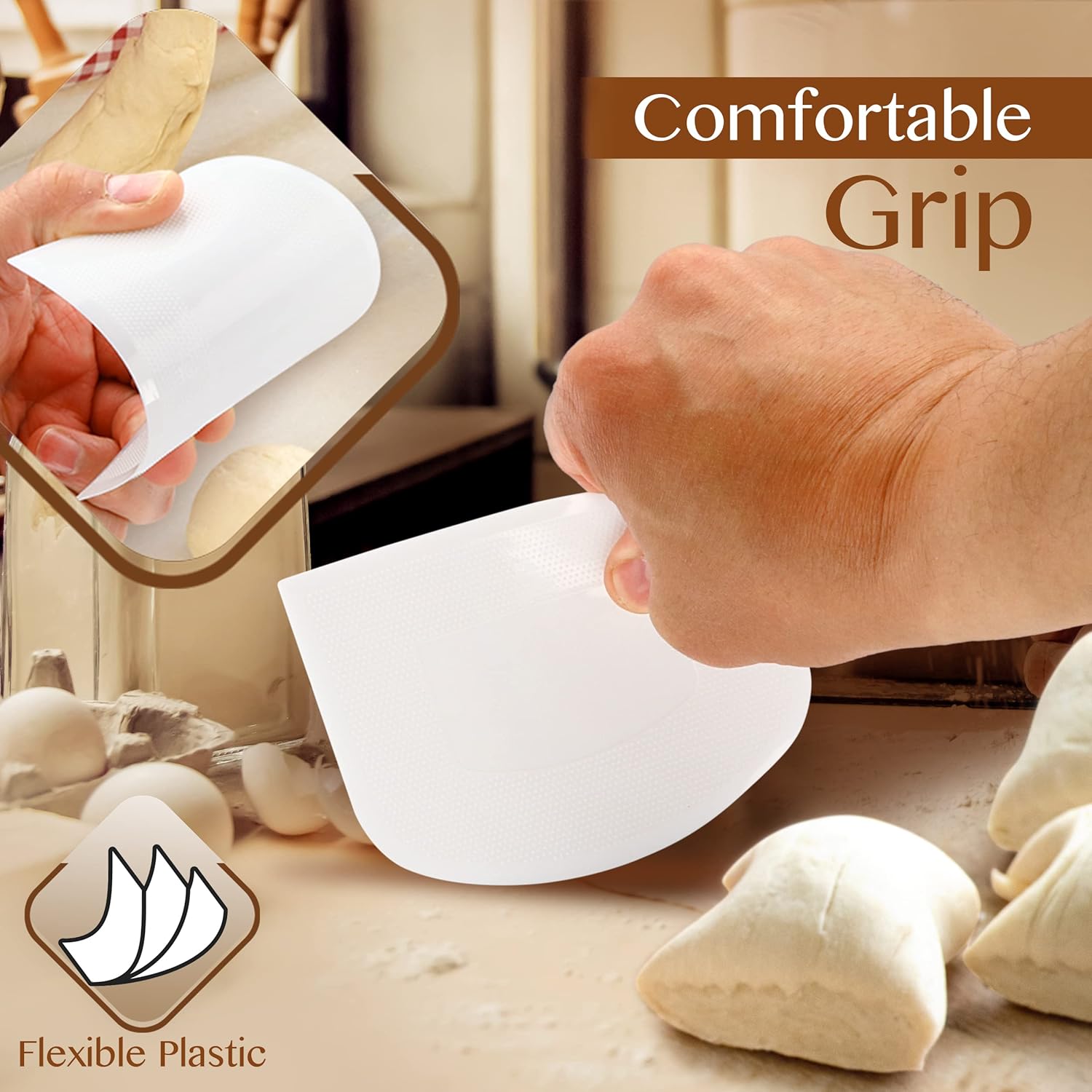 White Bowl Scraper Flexible Fo - Dough Scraper Curved reseña y precio