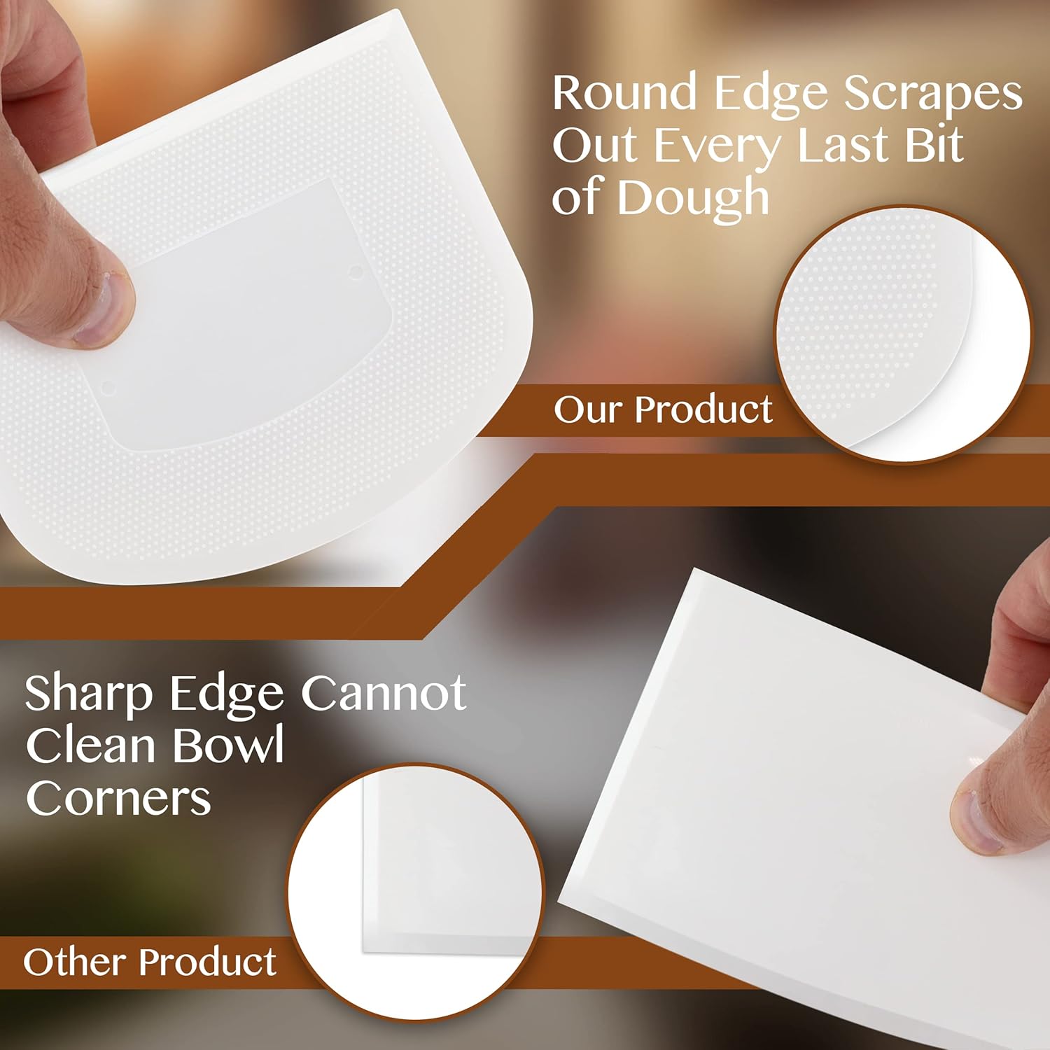 White Bowl Scraper Flexible Fo - Dough Scraper Curved reseña y precio
