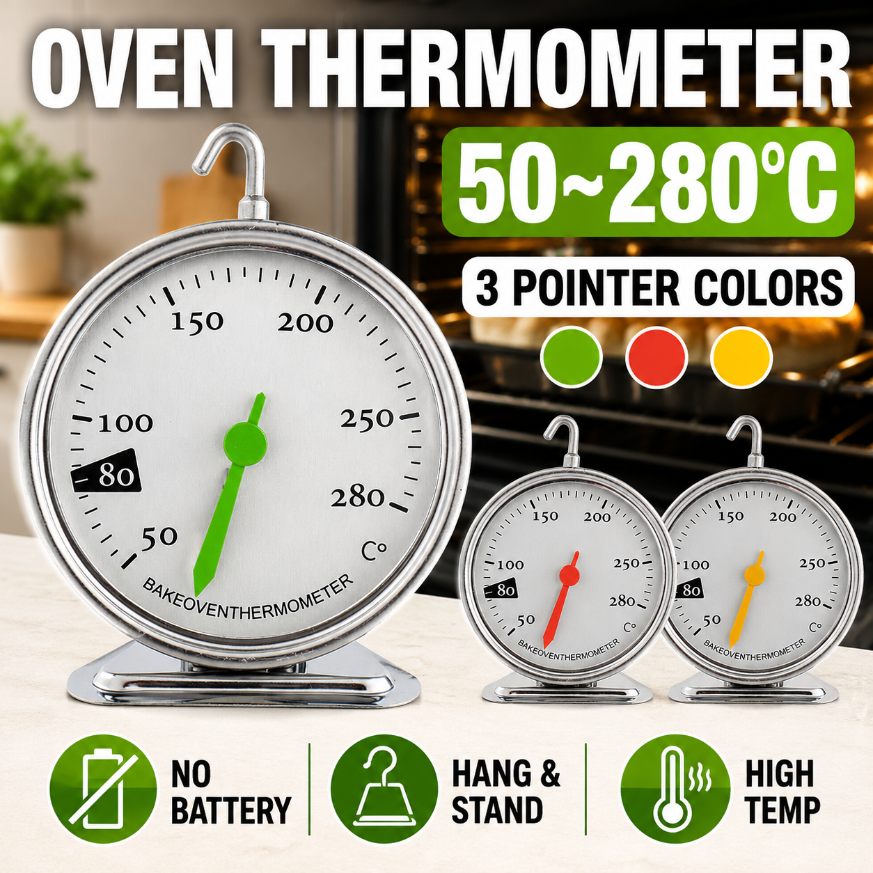 Analog Oven Thermometer 50-280 - Oven Thermometer Analog reseña y precio