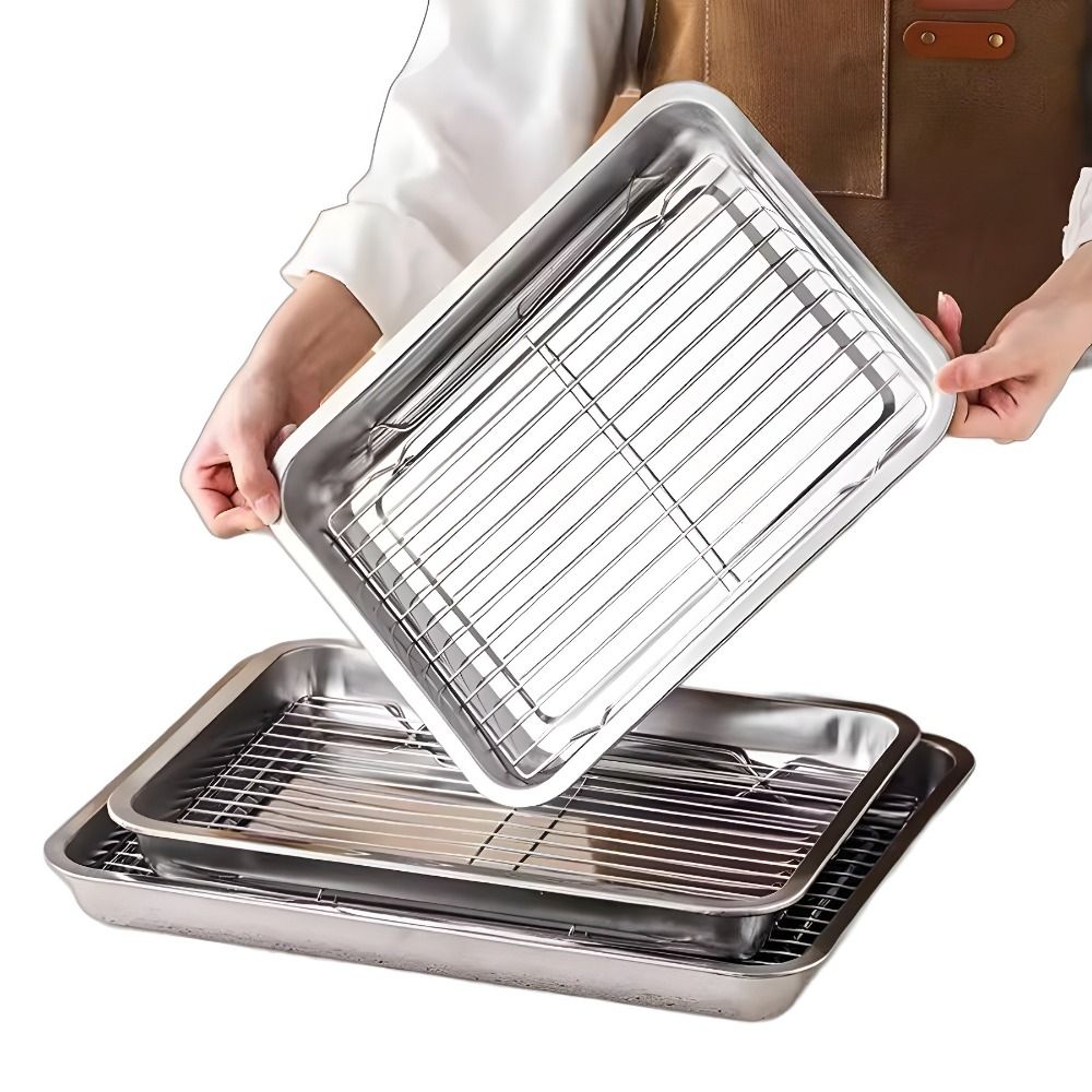 Portable Non-Stick Stainless S - Kitchen Baking Tray Rack reseña y precio
