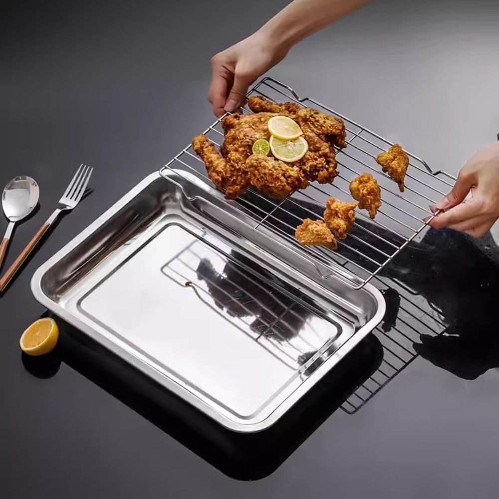 Portable Non-Stick Stainless S - Kitchen Baking Tray Rack reseña y precio