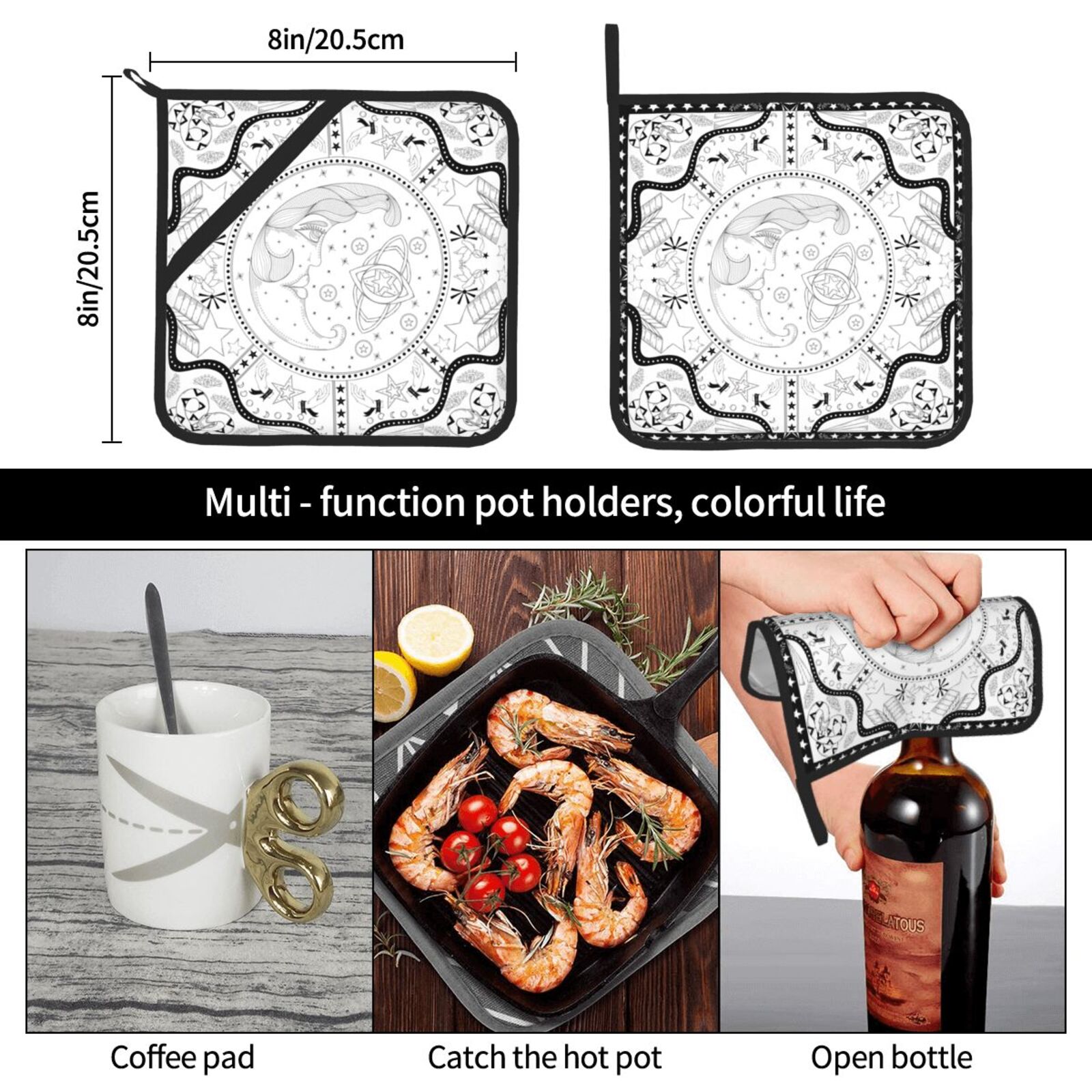 Fantasism Pot Holders Set of 2 - Kitchen Baking Dishes reseña y precio