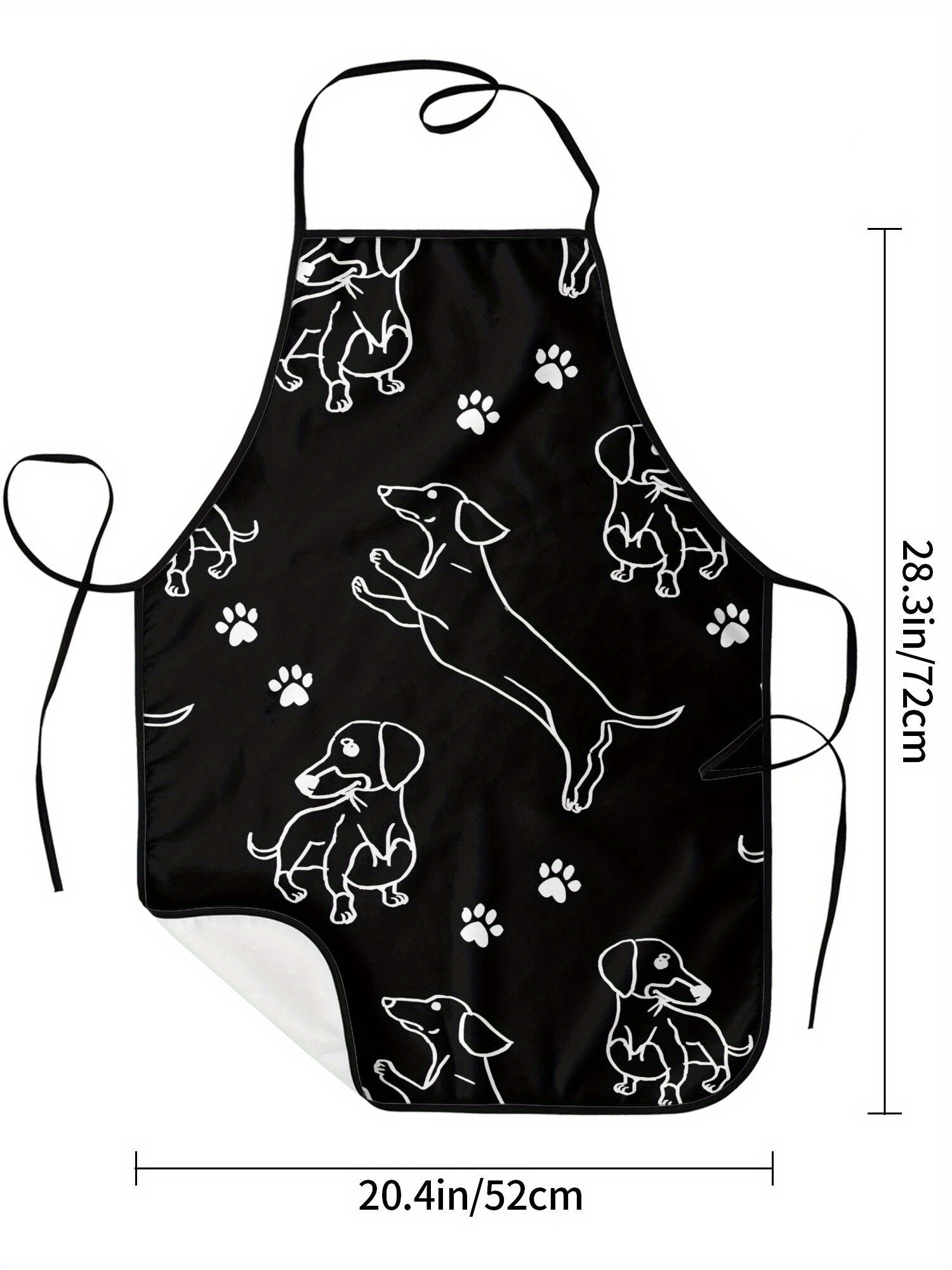 Dachshund Paw Print Apron Blac - Kitchen Baking Background reseña y precio