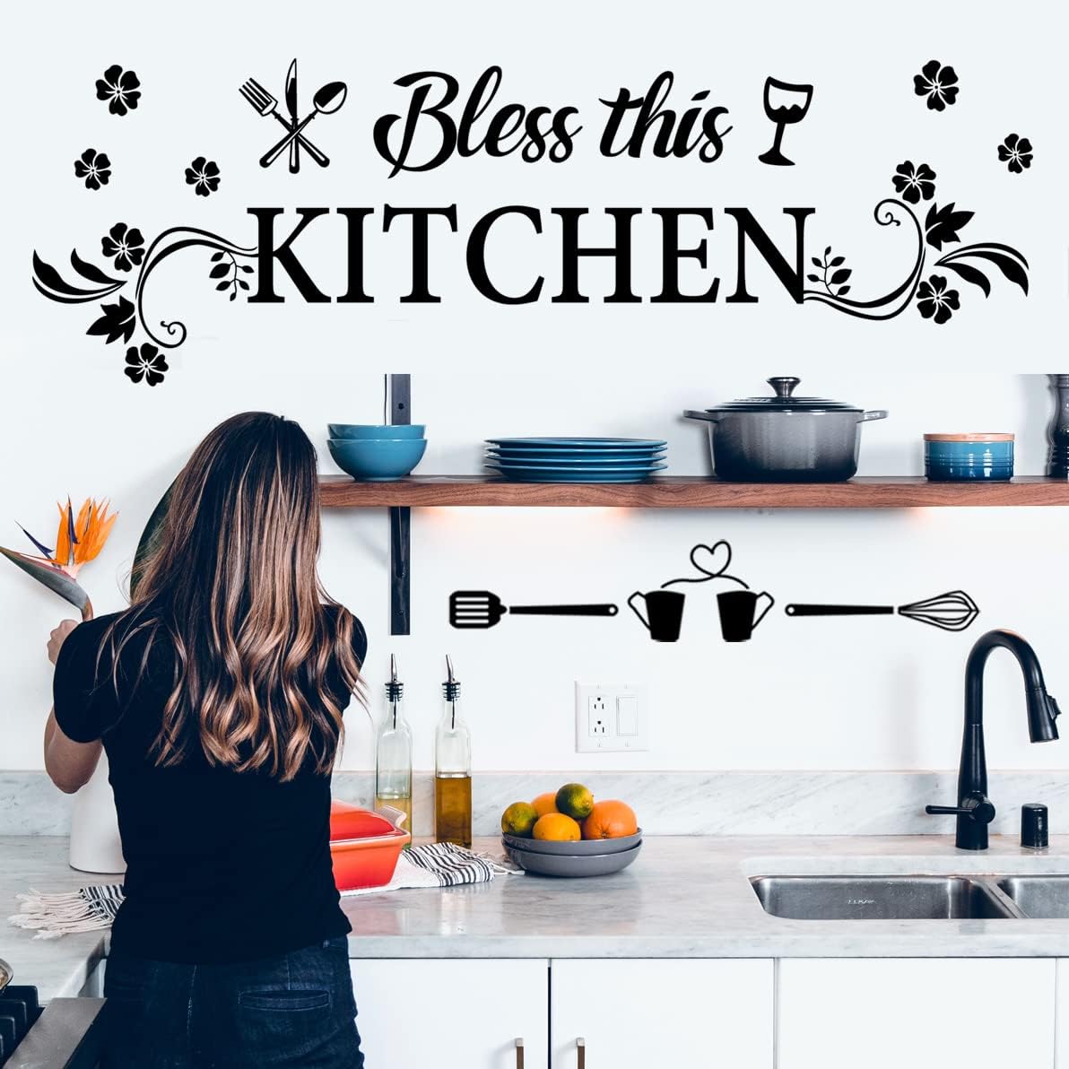 Bless This Kitchen Wall Decal  - Kitchen Paper For Baking reseña y precio