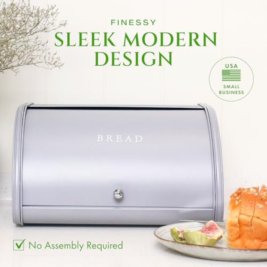 Modern Metal Bread Box for Kit - Kitchen Baking Mat reseña y precio