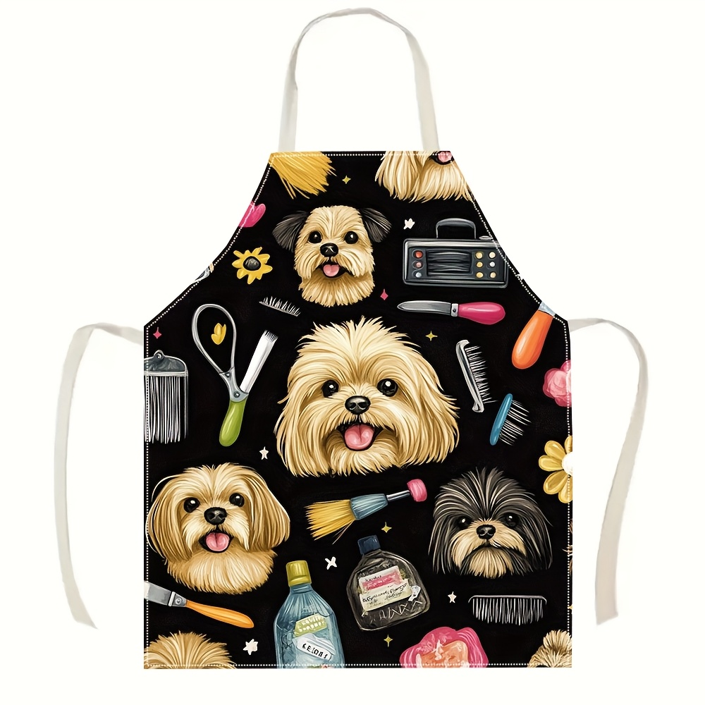 1pc Funny Dog Groomer Apron wi - Kitchen Baking Background reseña y precio