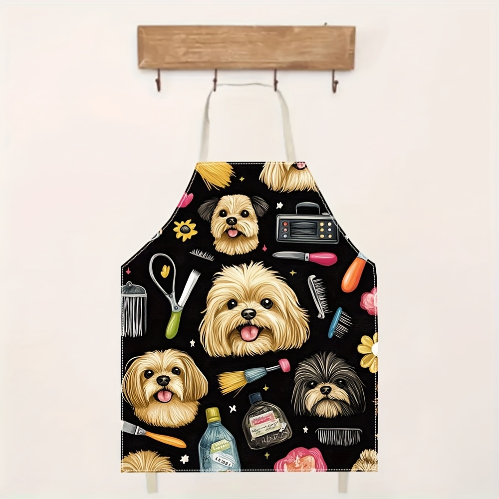 1pc Funny Dog Groomer Apron wi - Kitchen Baking Background reseña y precio