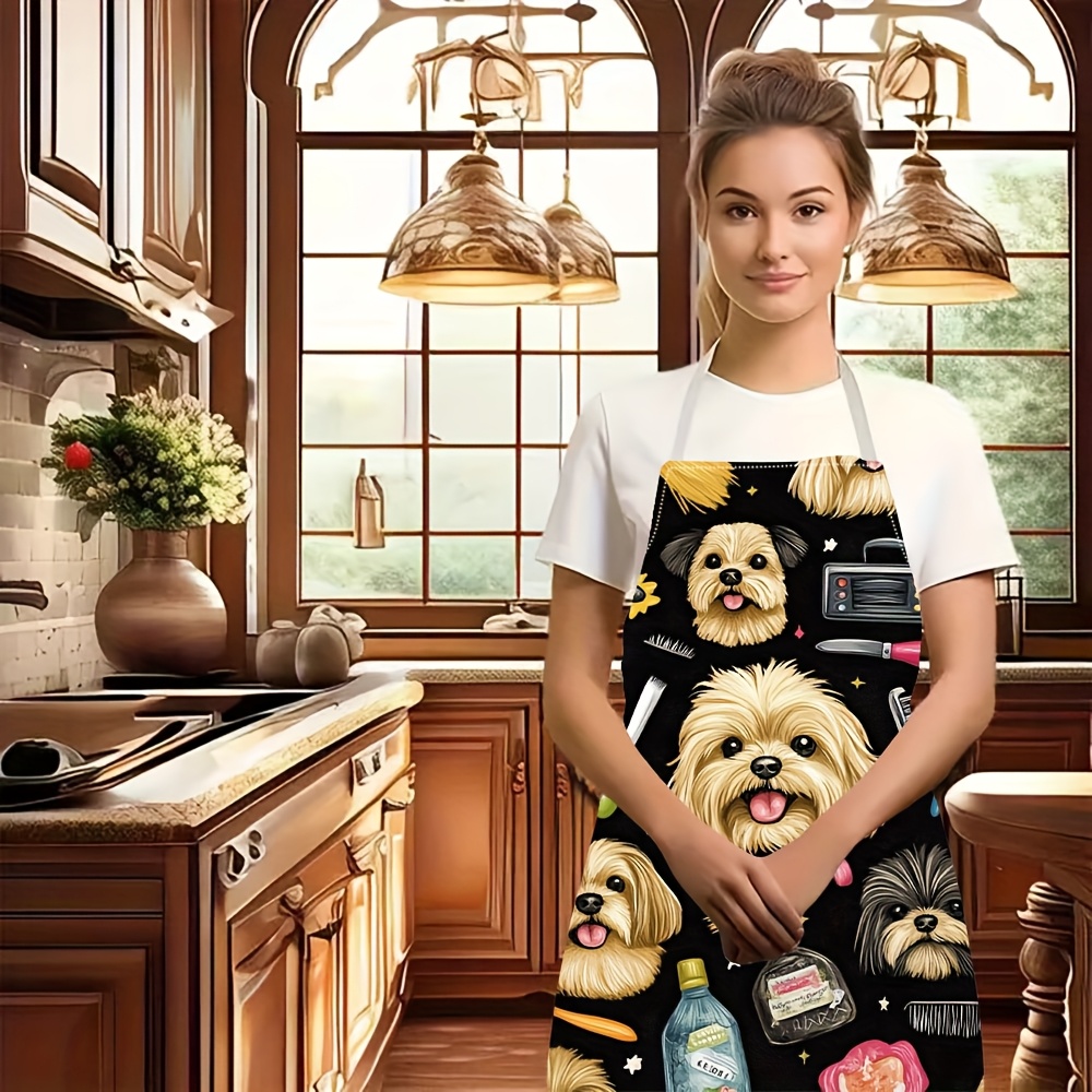 1pc Funny Dog Groomer Apron wi - Kitchen Baking Background reseña y precio