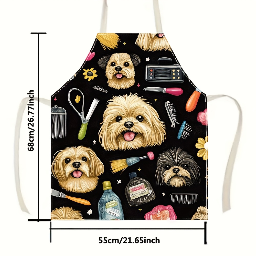 1pc Funny Dog Groomer Apron wi - Kitchen Baking Background reseña y precio