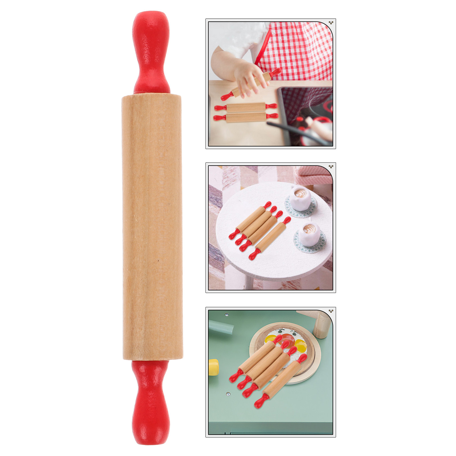 4Pcs Kids Rolling Pin Small Wo - Baking Kitchen For Kids reseña y precio