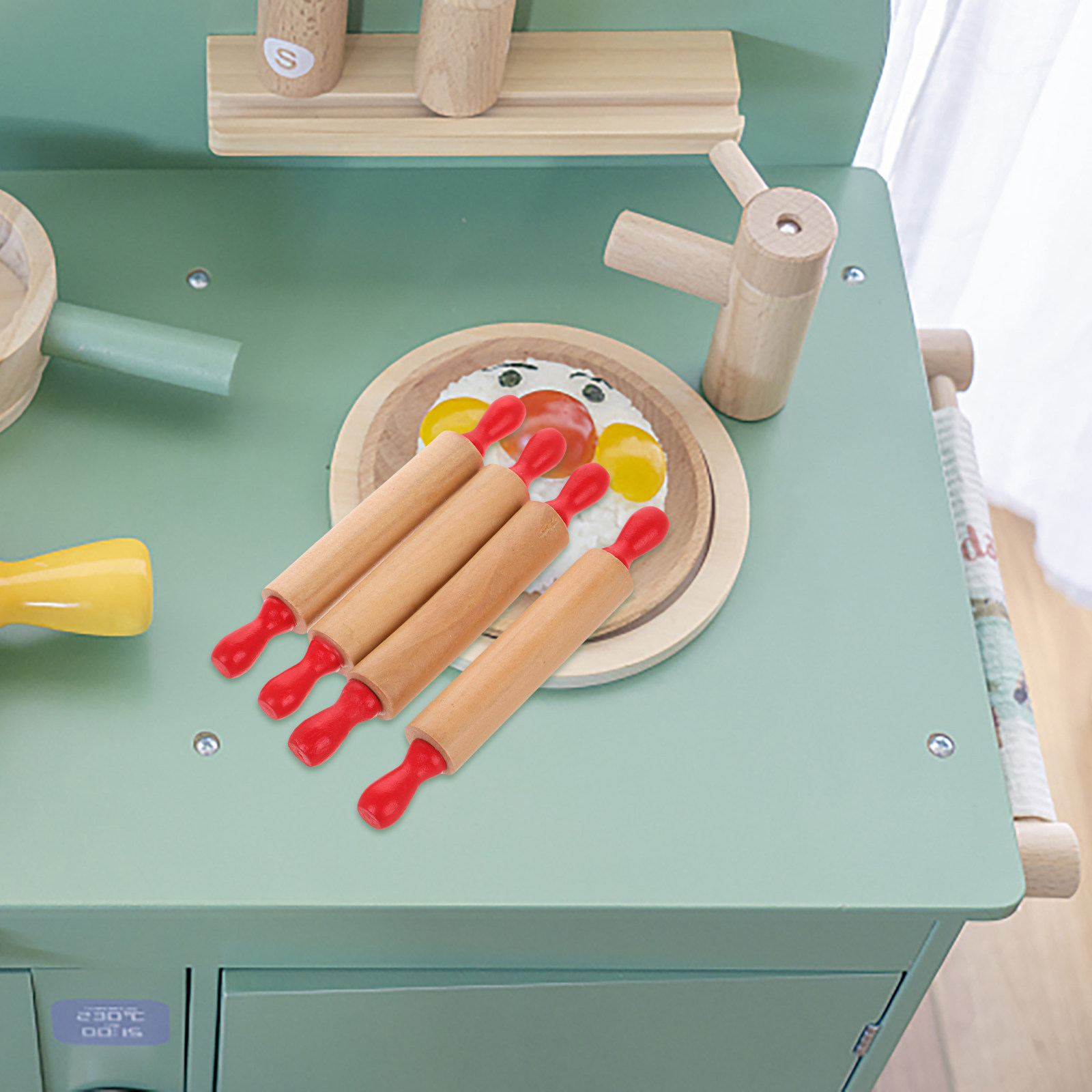 4Pcs Kids Rolling Pin Small Wo - Baking Kitchen For Kids reseña y precio