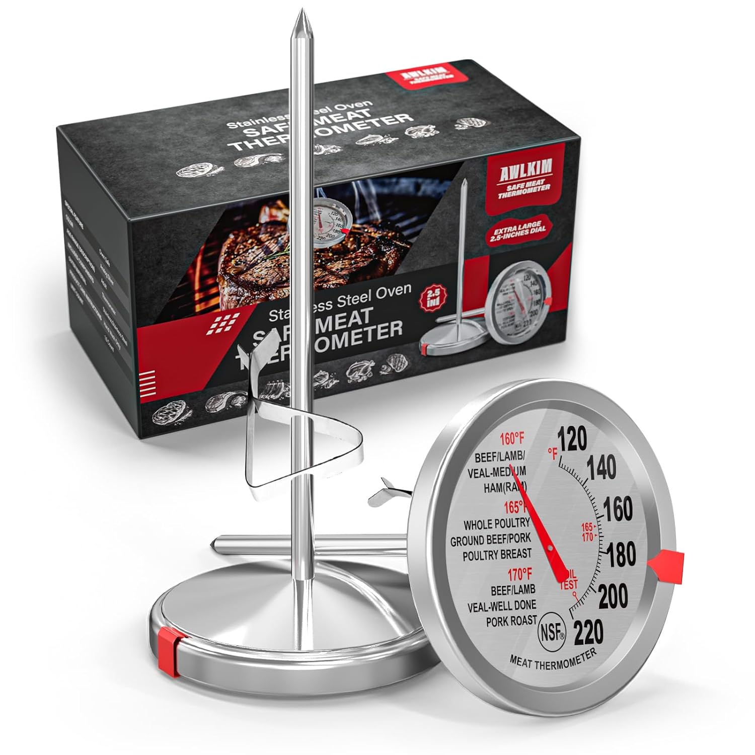 2-Pack Analog Meat Thermometer - Oven Thermometer Analog reseña y precio