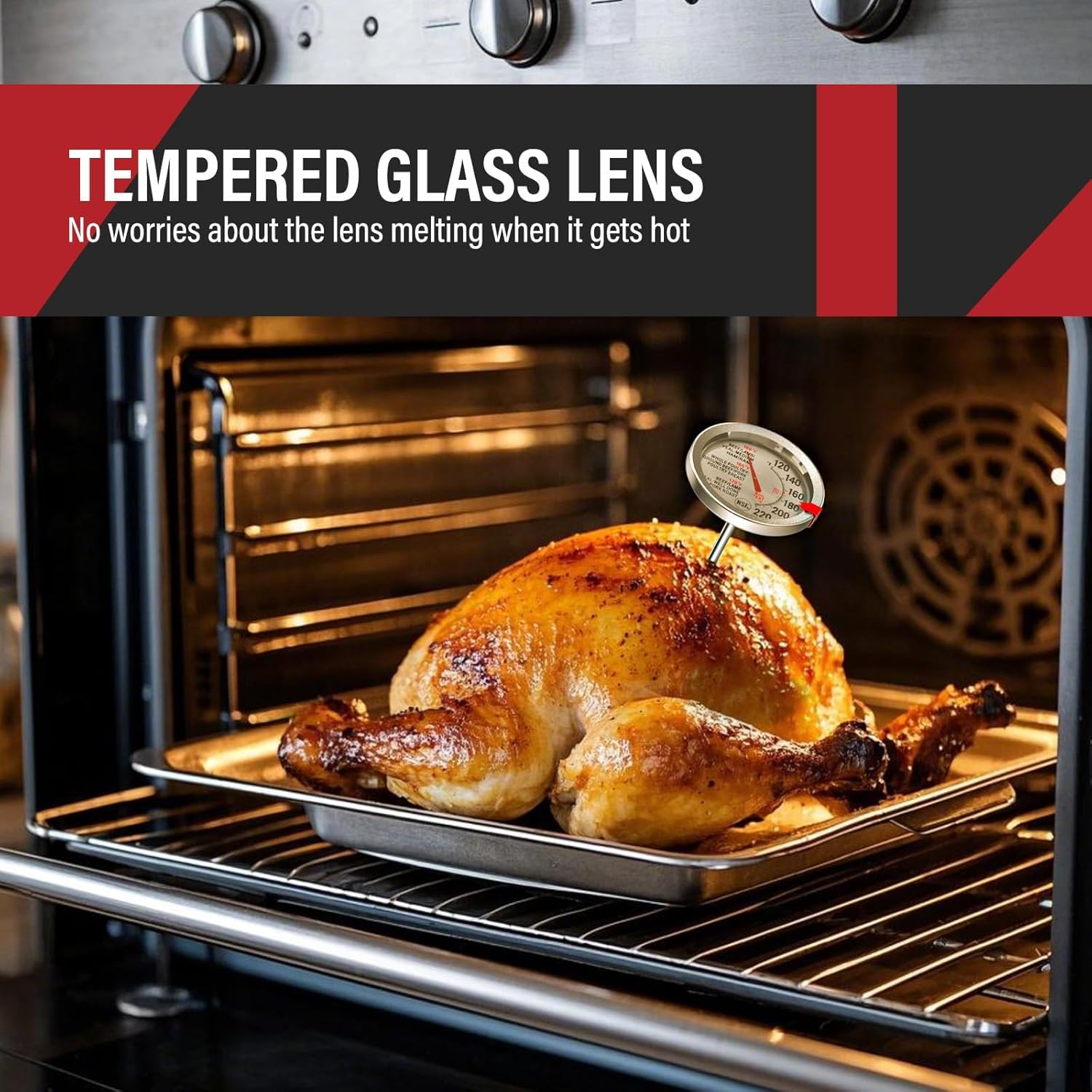 2-Pack Analog Meat Thermometer - Oven Thermometer Analog reseña y precio