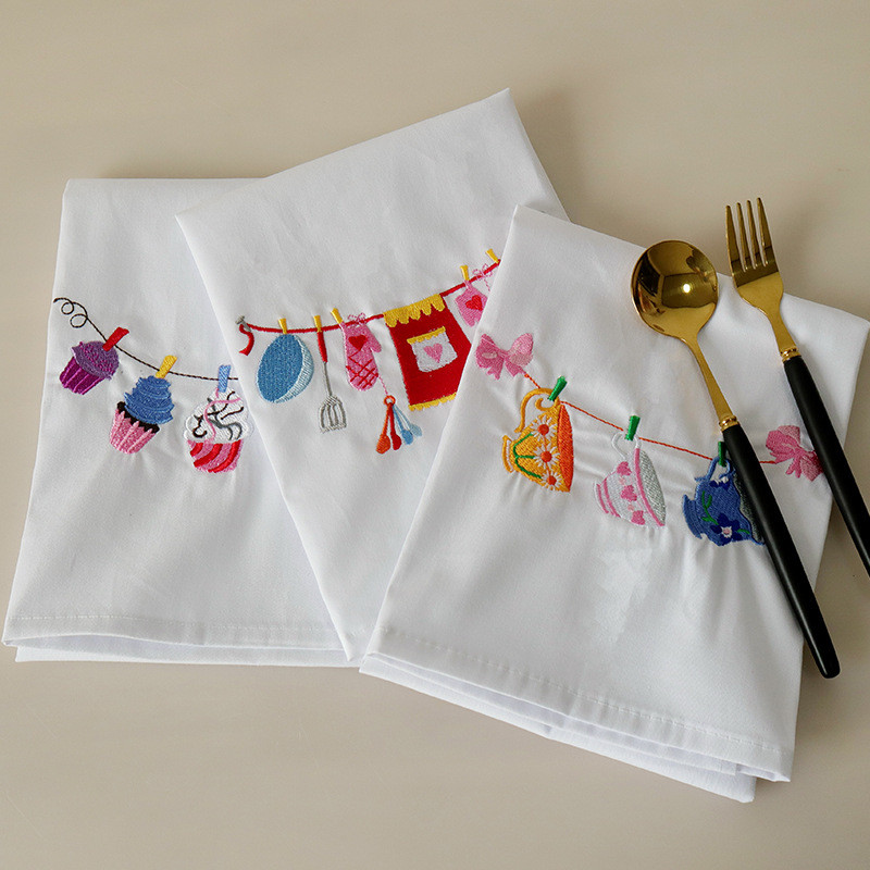 1Pc Home Embroidered Napkin Ba - Kitchen Baking Background reseña y precio