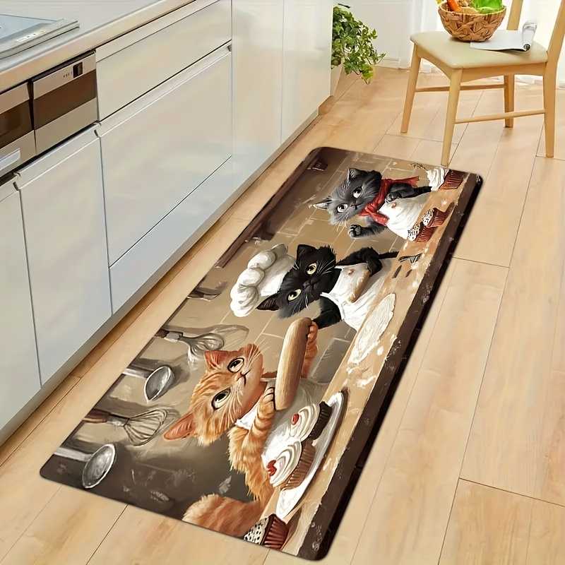 Cute Chef Cat Kitchen Long Mat - Kitchen Living Baking Mats reseña y precio