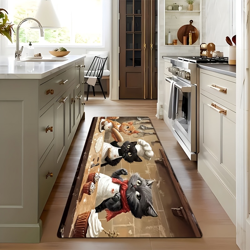Cute Chef Cat Kitchen Long Mat - Kitchen Living Baking Mats reseña y precio