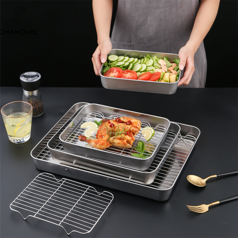 Stainless Steel Baking Pan Tra - Kitchen Baking Tray Rack reseña y precio