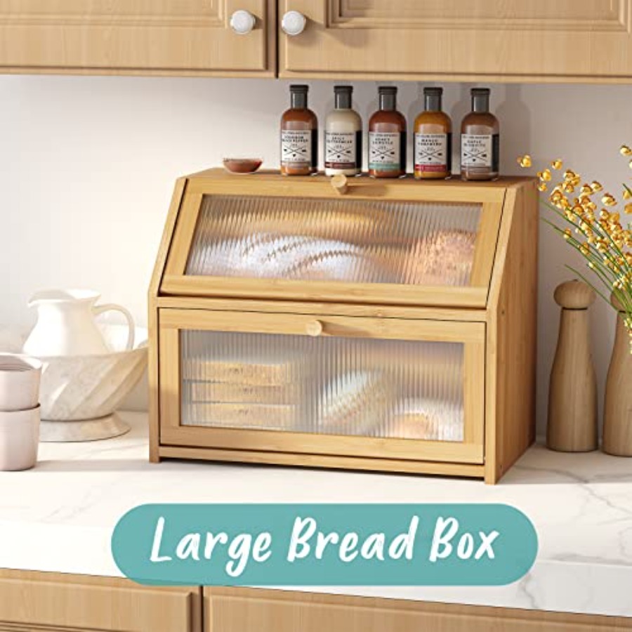 Bread Box for Kitchen Counter  - Kitchen Baking Mat reseña y precio