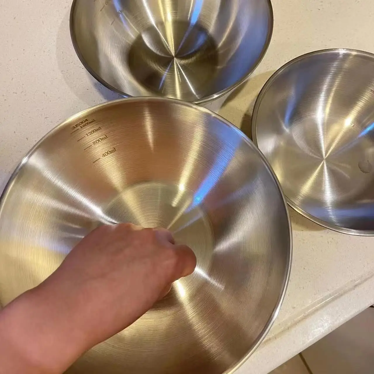 1-3 Stainless Steel Bowl Set w - Kitchen Zain reseña y precio