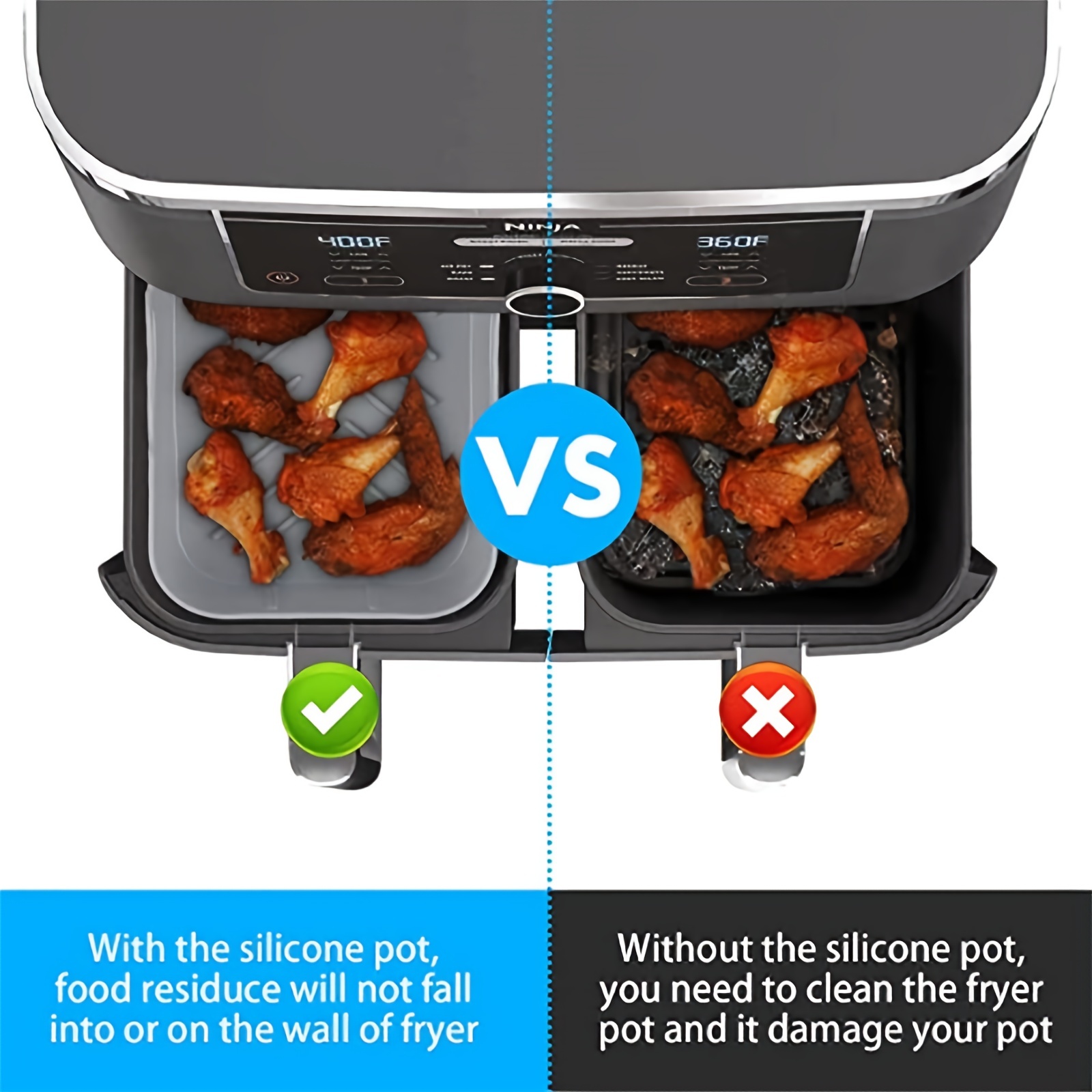 1/2Pcs Air Fryer Silicone Tray - Kitchen Baking Tray reseña y precio