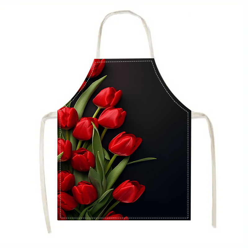 1pc Red Tulip Flower Black Bac - Kitchen Baking Background reseña y precio