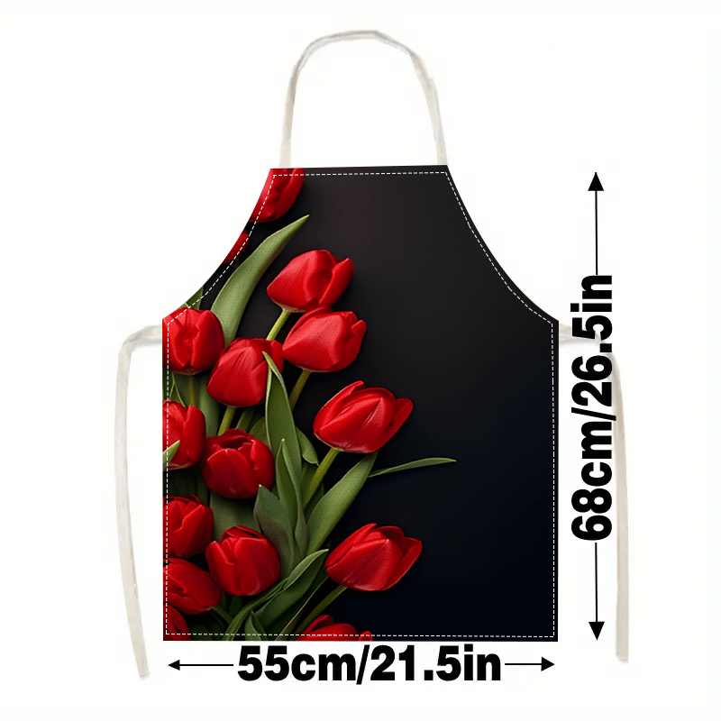 1pc Red Tulip Flower Black Bac - Kitchen Baking Background reseña y precio