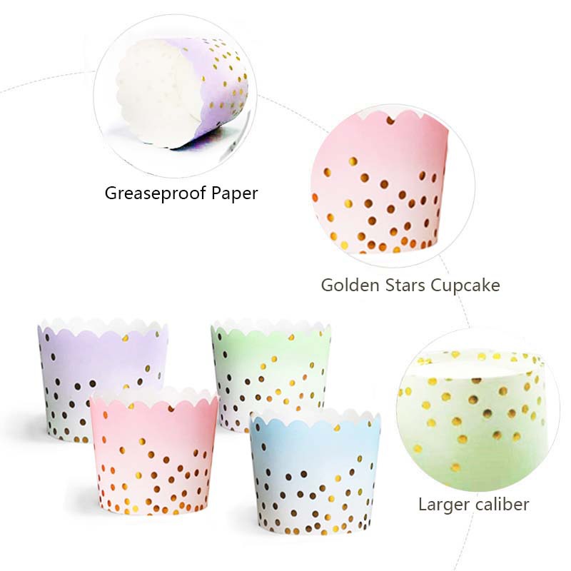 50Pcs Gold Dots Paper Baking C - Kitchen Baking Paper reseña y precio