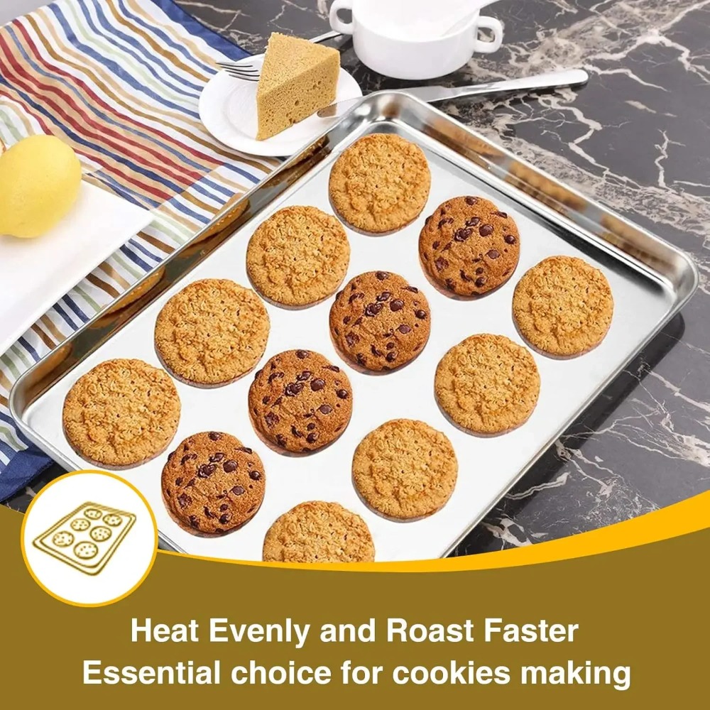 Stainless Steel Baking Sheet w - Kitchen Baking Tray Rack reseña y precio