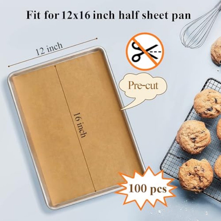 100PCS Unbleached Parchment Pa - Kitchen Paper For Baking reseña y precio
