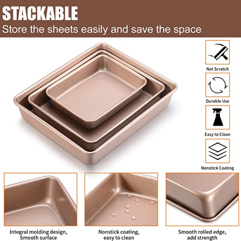 Thicken Carbon Steel Golden Ba - Springform Pan Set reseña y precio