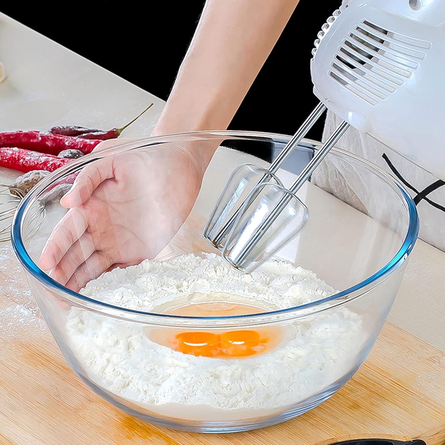Glass Mixing Bowl Set of 3 for - Kitchen Baking Cooking reseña y precio