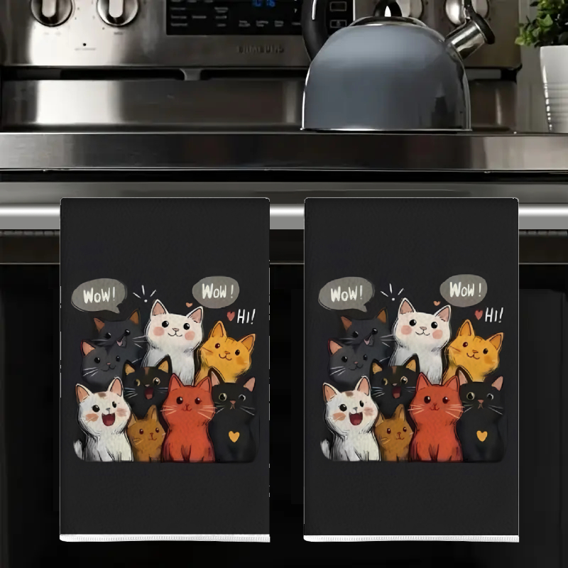 2Pcs, Black Background Cat-The - Kitchen Baking Background reseña y precio